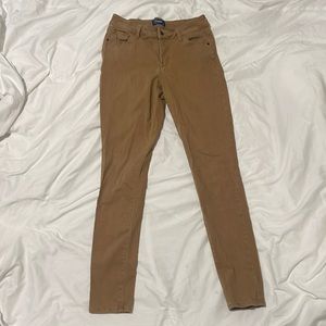 tan-brown old navy mid rise rock star pants marked 4-6 but fits more of a 2-4